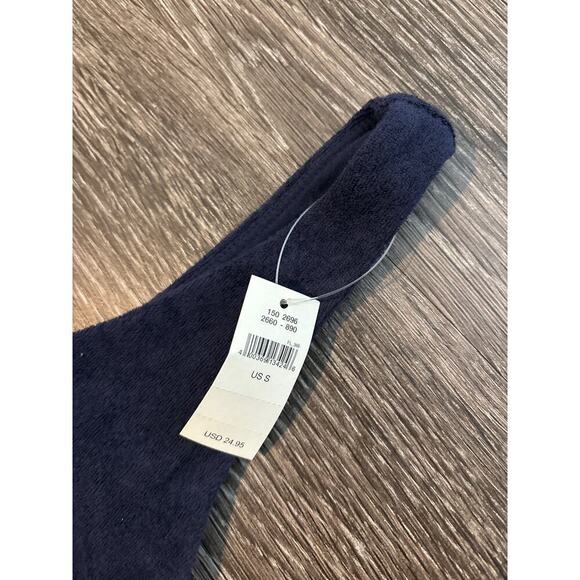 NWT OFFLINE By Aerie Terry Cloth Bralette In Navy Blue Size Small - Picture 2 of 4